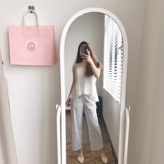 [Timibytimi] Quần Culottes kẻ xanh Mint