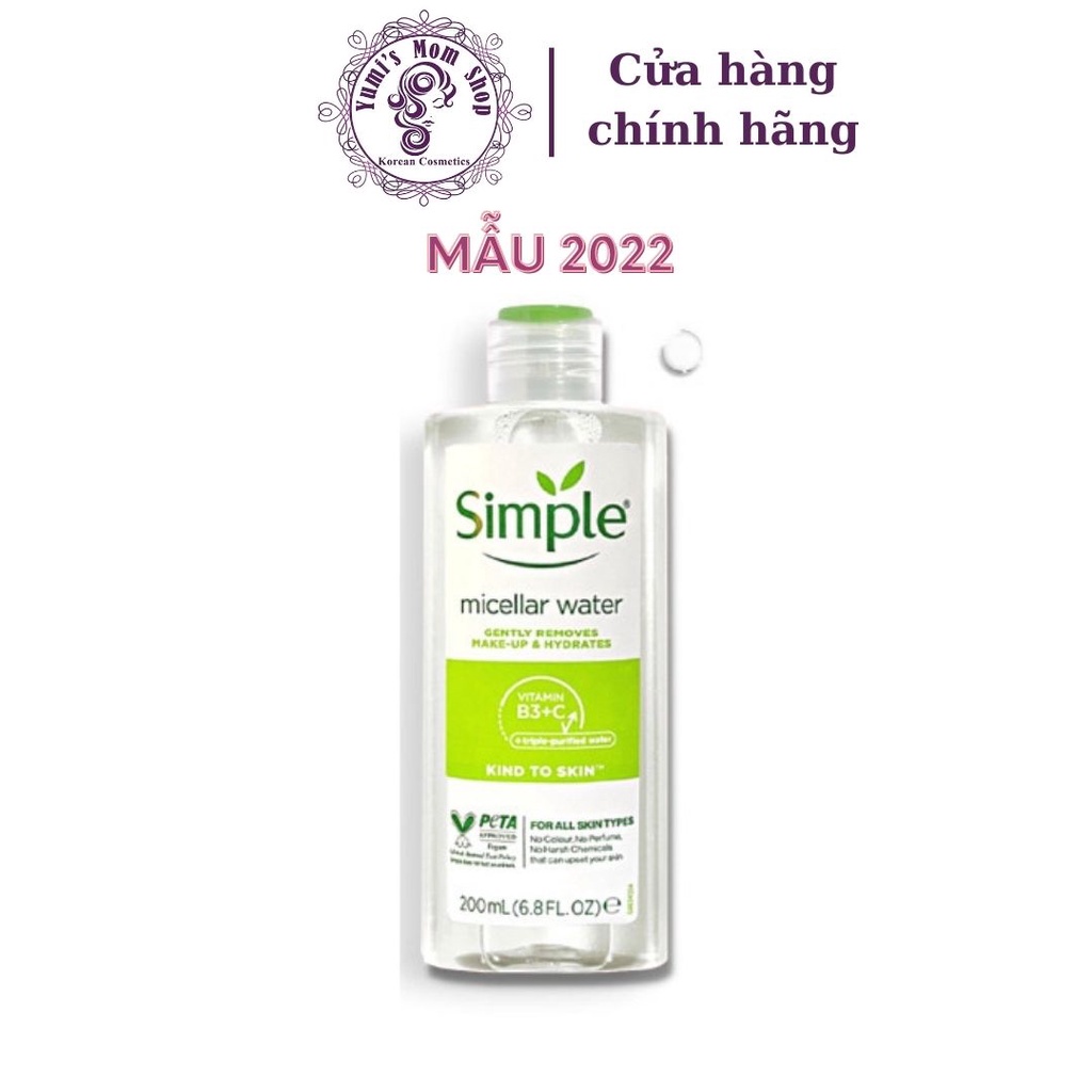 Nước Tẩy Trang Lành Tính Simple Kind To Skin Micellar Cleansing Water 200ml