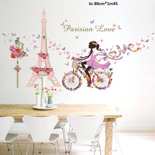 decal dán tường cô gái