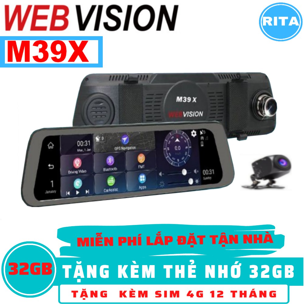 [Miễn Phí Lắp Đặt] Camera Hành Trình Webvision M39X [Kèm Sim 4G] + [Kèm Thẻ 32Gb]