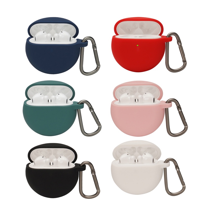 Vỏ Bảo Vệ Hộp Sạc Tai Nghe freebuds4E Bằng Silicon Siêu Bền Kèm Móc Treo Tiện Dụng