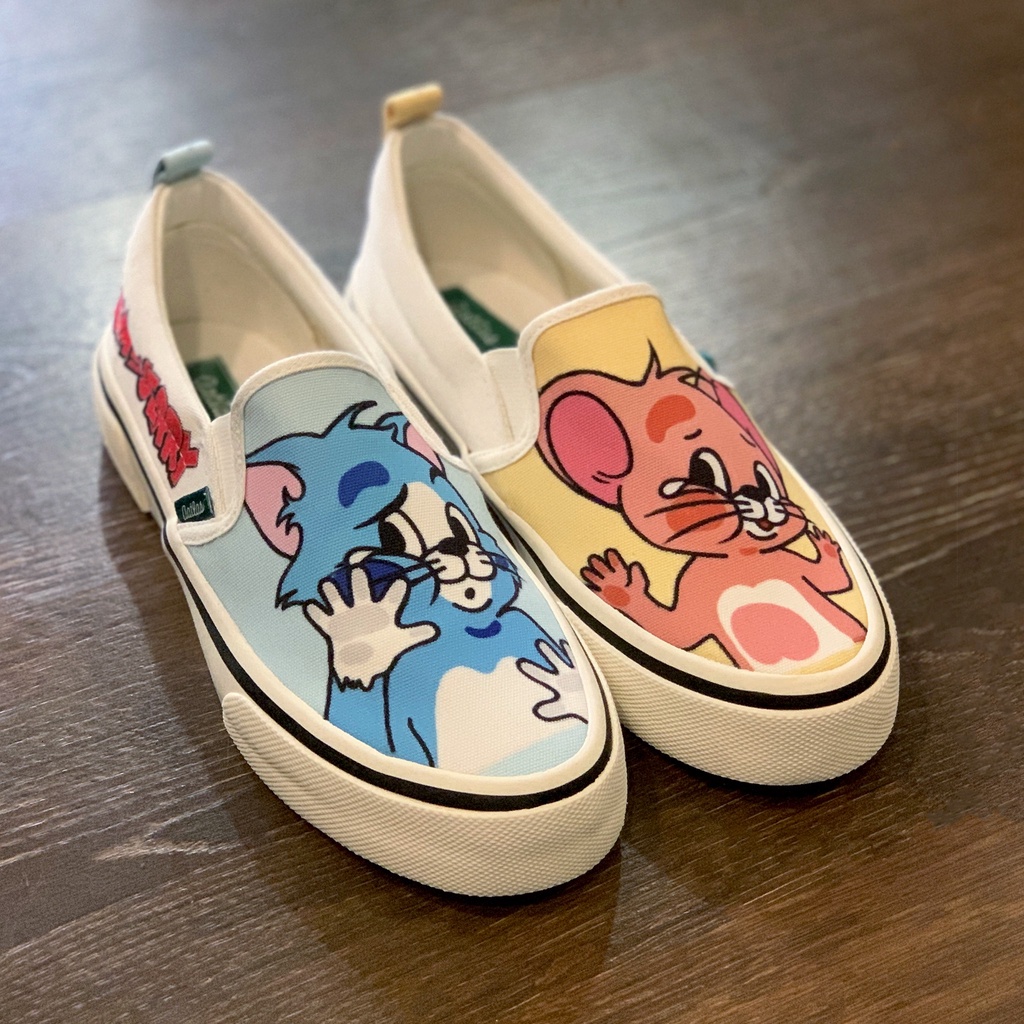 Giày Slip-on AATLAS in hoạ tiết Tom & Jerry cute (size 36)