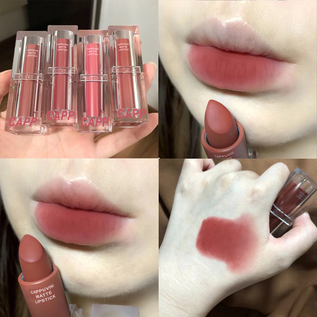 Son Môi Cappuvini Chất Acrylic Trong Suốt Chống Thấm Nước Lâu Trôi Màu Đen / Nâu