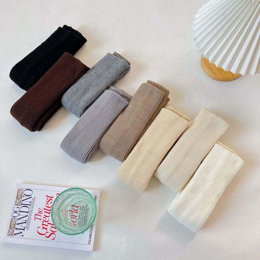 SOMEDAYZL Vỏ Bọc Giữ Ấm Chân Họa Tiết Kẻ Sọc Màu Trơn Phong Cách Lolita Nhật Bản