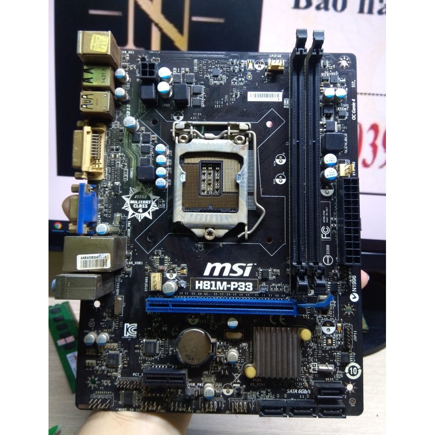 Main Msi H81 p33 zin(TẶNG FE+KEO TẢN NHIỆT+PIN CMOS).Main chính hãng bóc máy văn phòng, quán net . Main socket 1150