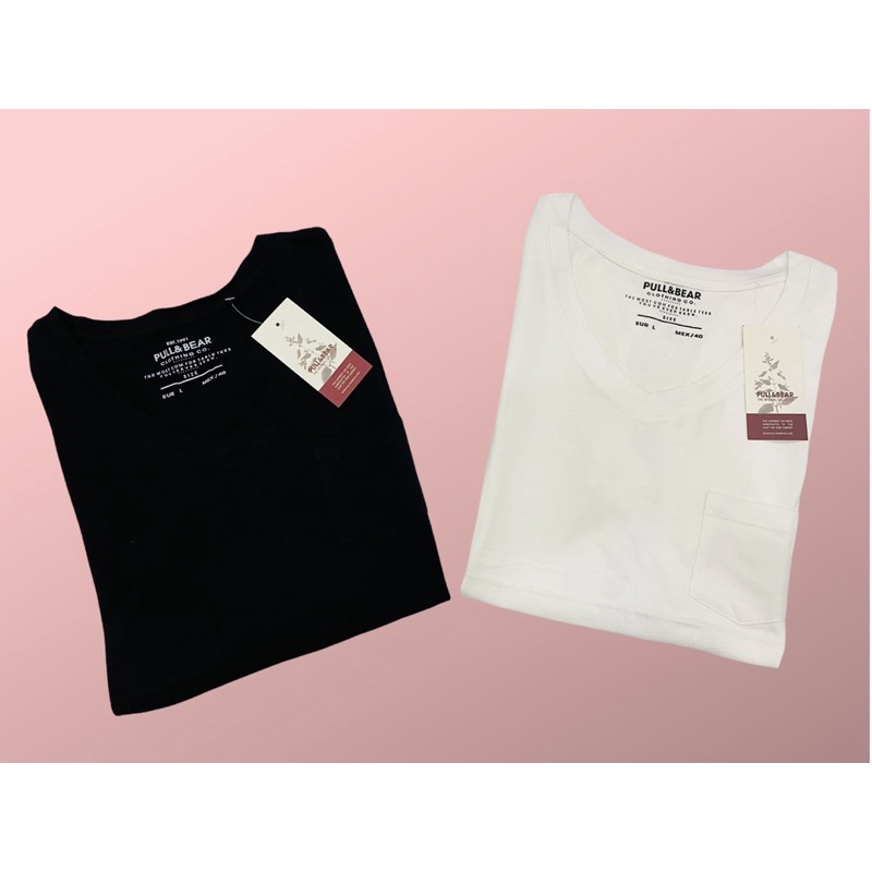 Áo thun cổ tim Nữ _ PullBear