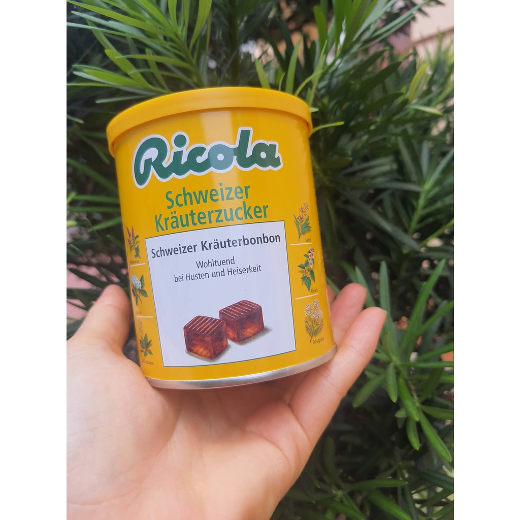 (Date T5/2025)Kẹo Ngậm Thảo Dược Giảm Ho Khàn Giọng Ricola 250g của Đức