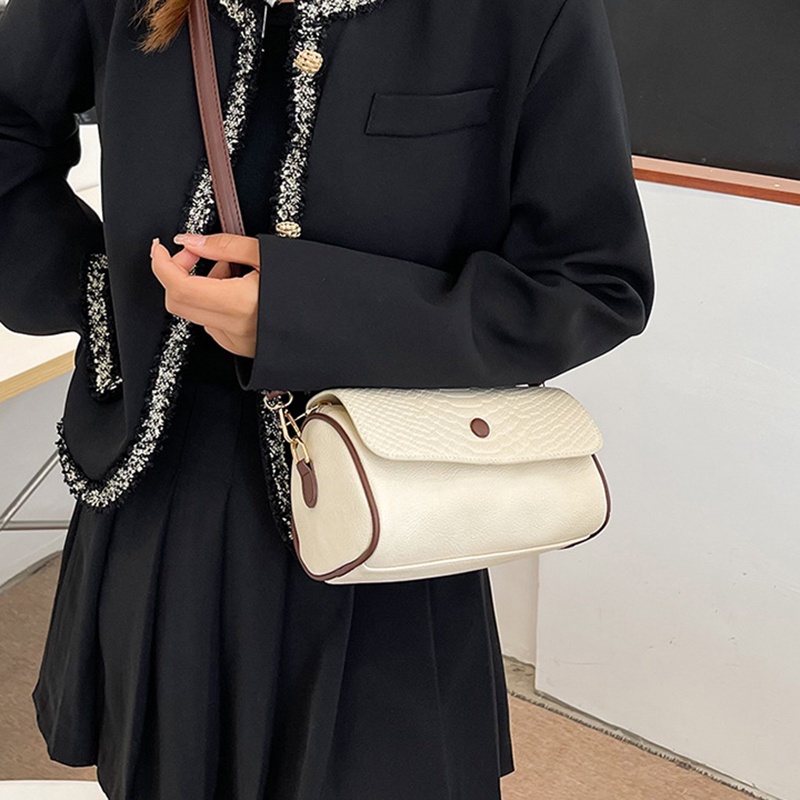 Túi Đeo Chéo Họa Tiết Da Cá Sấu Màu Sắc Đơn Giản Phong Cách Hàn Quốc Cho Nữ