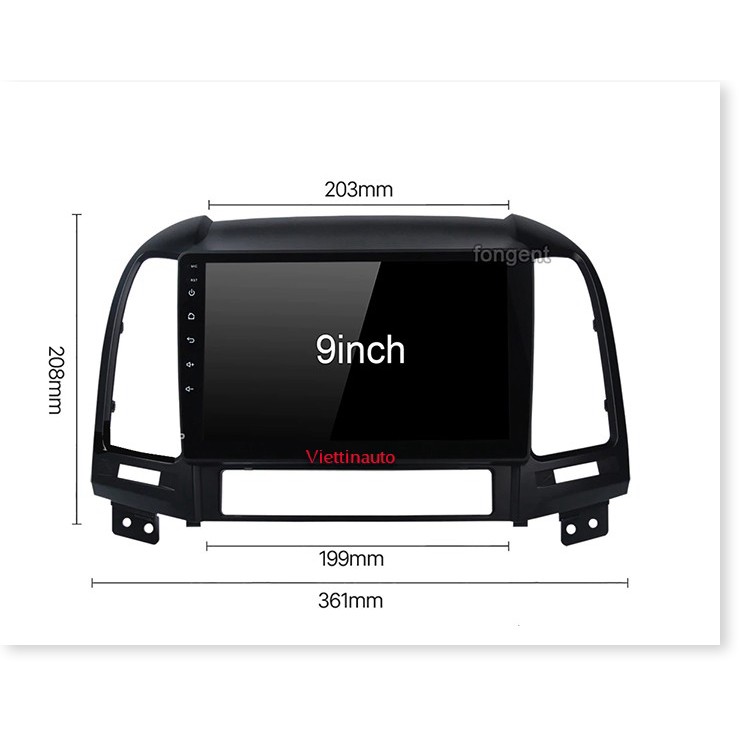 Mặt dưỡng Hyundai Santafe 2006-2012 (9 inch)