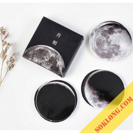 Bộ Sticker hình dán mặt trăng - Nhãn dán trang trí sổ, bưu thiệp, cốc đa năng Tuệ Minh