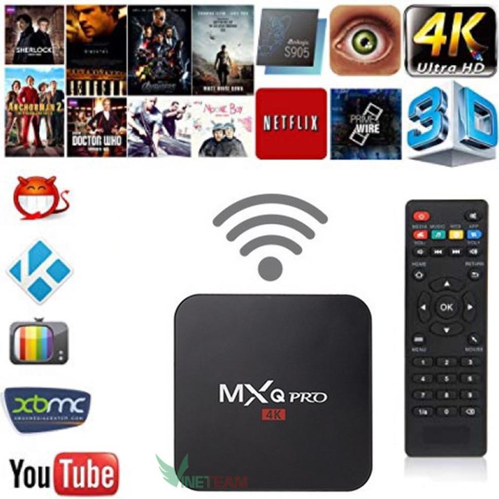 Androi TV Box MXQ 4K Pro 2G+16G Chipset xịn S905W Tích hợp FPT Play - Biến TV thường thành Smart TV