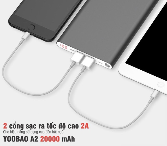 Sạc dự phòng YooBao Air 20.000mAh chính hãng tặng túi đựng cực chất chính hãng YOOBAO