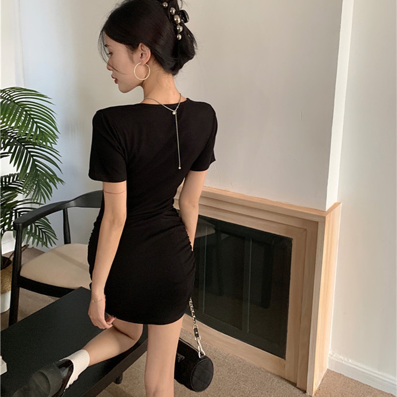 Đầm Tay Ngắn Dáng Ôm Thiết Kế Độc Đáo Thời Trang Quyến Rũ Cho Nữ