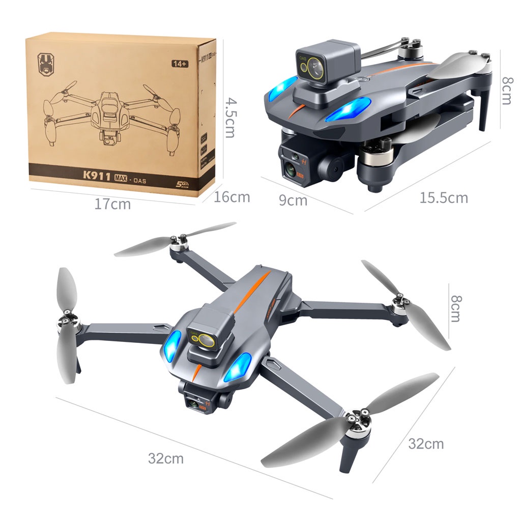 Flycam K911 Max Drone 4K Chuyên Nghiệp Dual HD Camera 5G Wifi GPS Cảm Biến Tránh Vật Cản OAS, Động Cơ Không Chổi Than