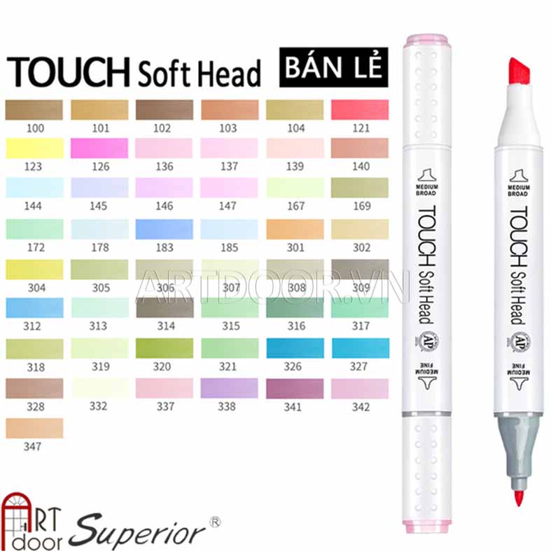 [ARTDOOR] Bút Marker TOUCH SOFT HEAD (từ 136~198)