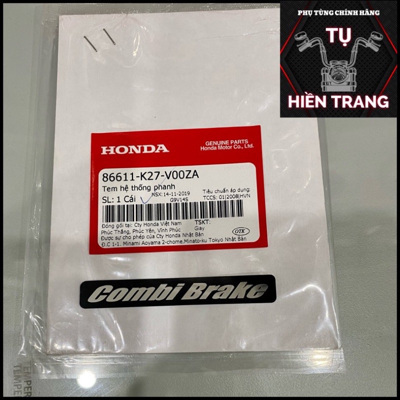 TEM HỆ THỐNG PHANH COMBI BRAKE ZIN CHÍNH HÃNG HONDA