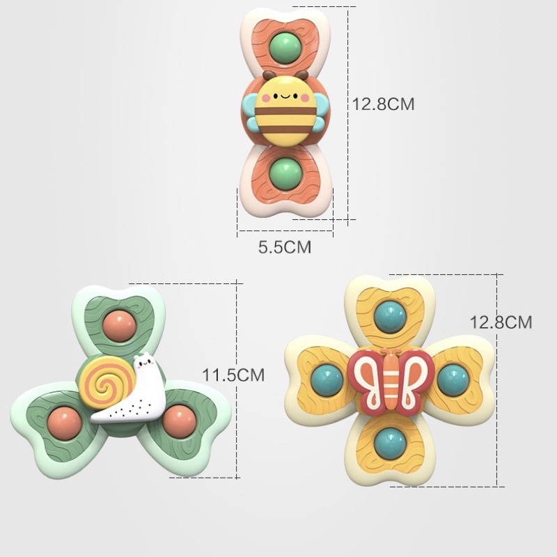 Spinner Chống nước Chong Chóng Dính Tường Đồ Chơi Kích Thích Phát Triển Giác Quan Tư Duy Cho Bé Hoạ Tiết Hoạt Hình Cute