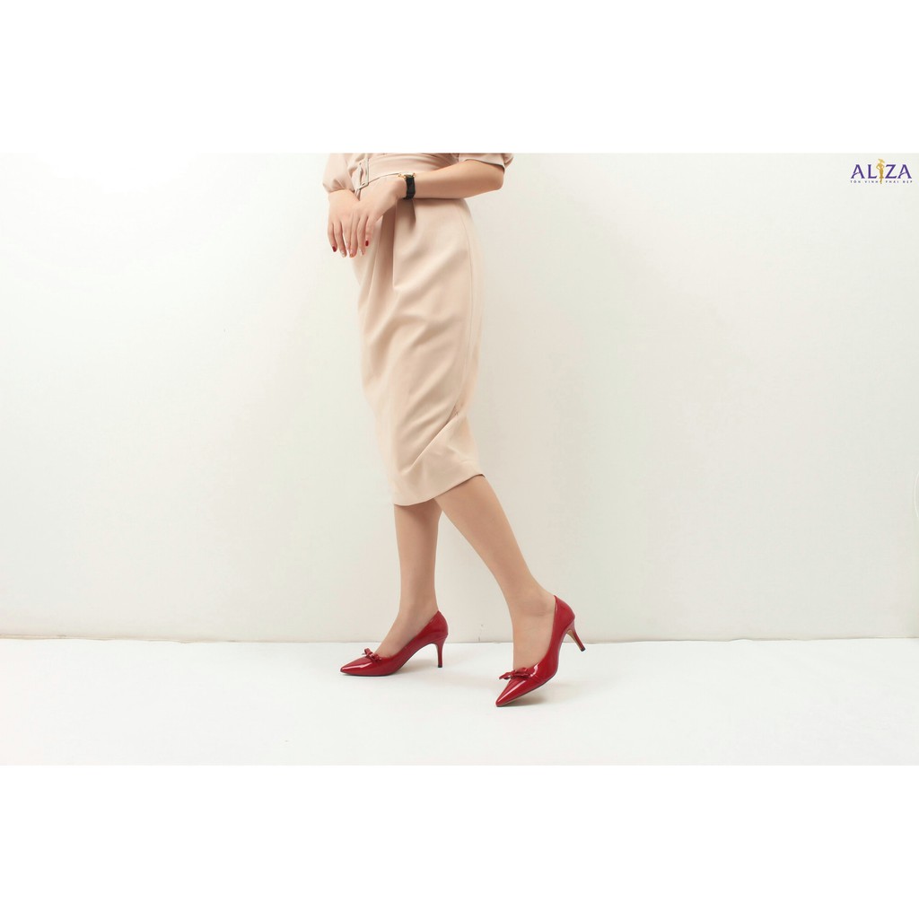 Aliza - Giày công sở gót nhọn đính nơ V75