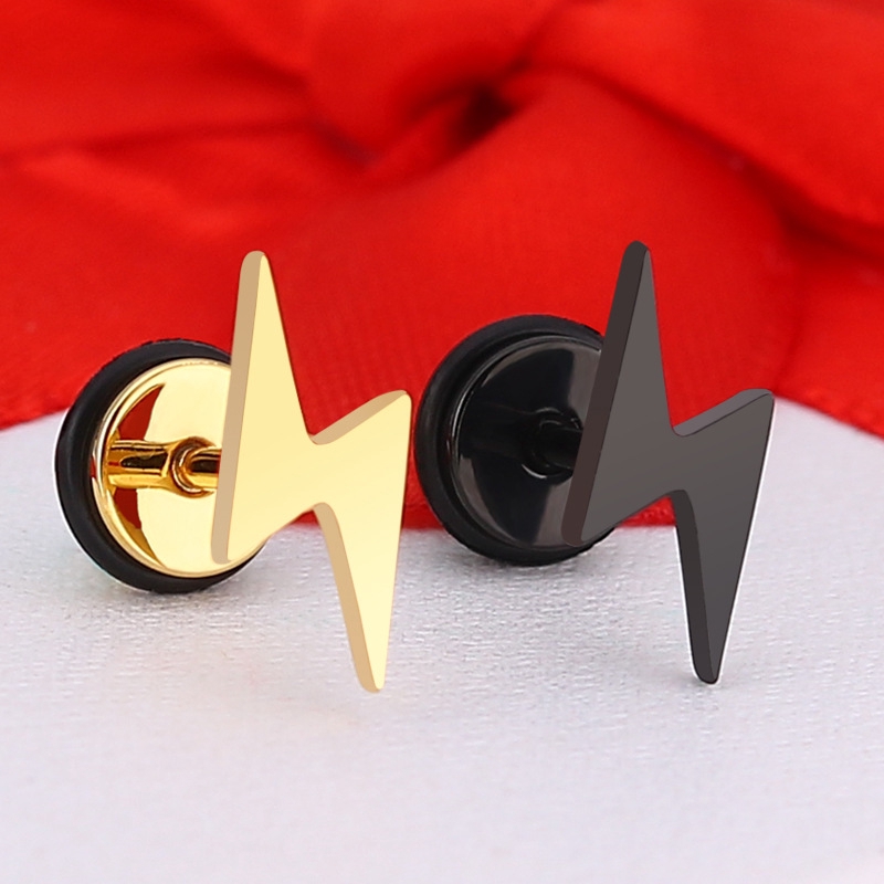 Khuyên Tai Đơn Giản Bằng Thép Titan Mạ Vàng / Bạc / Đen Không Gây Dị Ứng Phong Cách Tối Giản Hợp Thời Trang Cho Nam Và Nữ