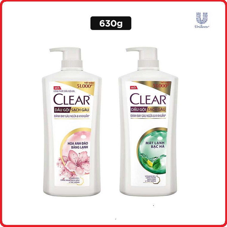 Dầu gội Clear 630g