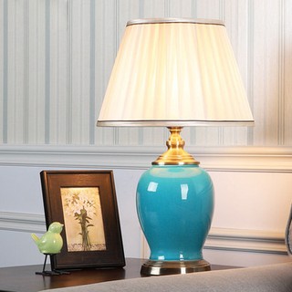 Đèn đầu giường phòng ngủ đèn bàn gốm Cảnh Đức thị trấn mỹ hiện đại đơn giản phòng khách góc Cửa Sổ Phòng trang trí men n