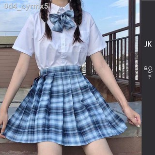 Bộ đồng phục váy kẻ caro JK đồ thủy thủ Nhật Bản xếp ly học sinh chính hãn