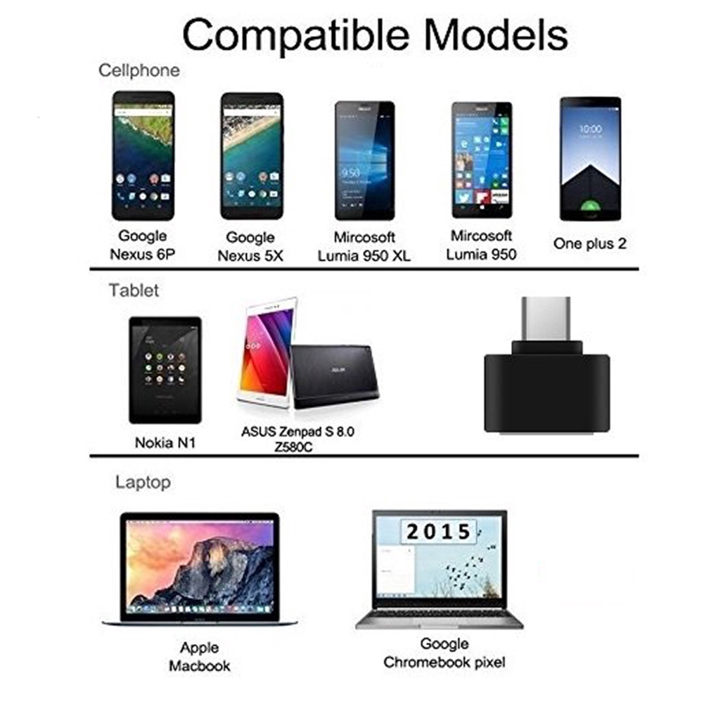 Đầu chuyển đổi Micro USB3.1 Type-C đực sang USB2.0 cho điện thoại Samsung Huawei