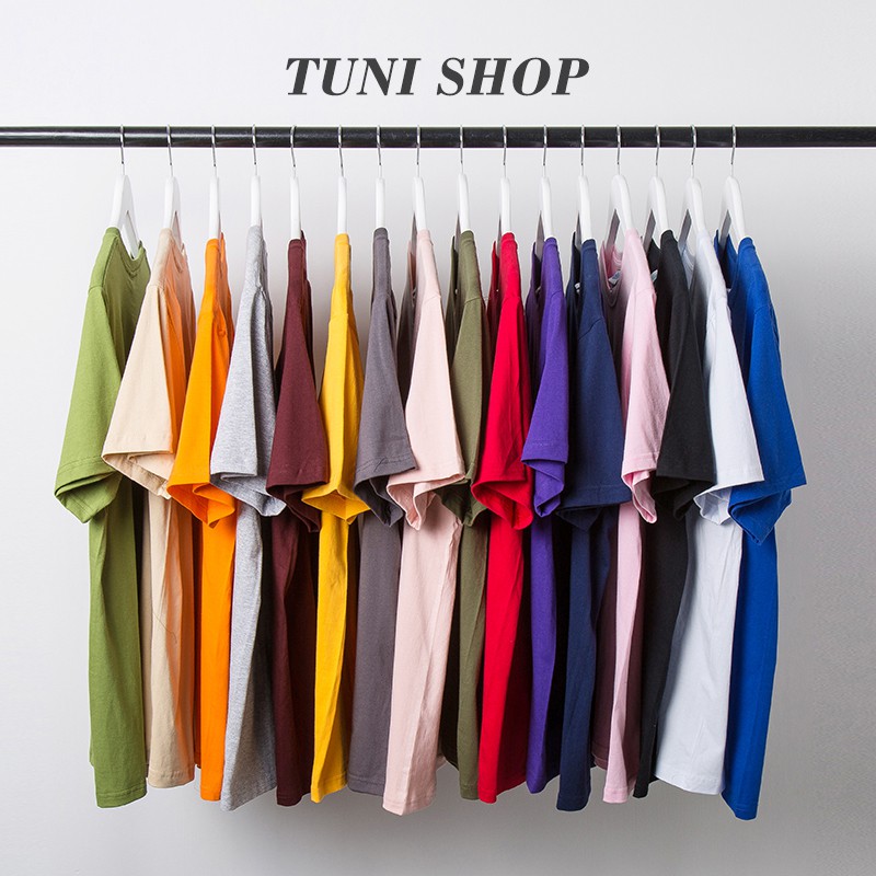 Áo Thun Trơn Áo Phông Cotton Unisex Nam Nữ Vải Dầy Mịn Đẹp Không Xù Lông màu xanh dương bích