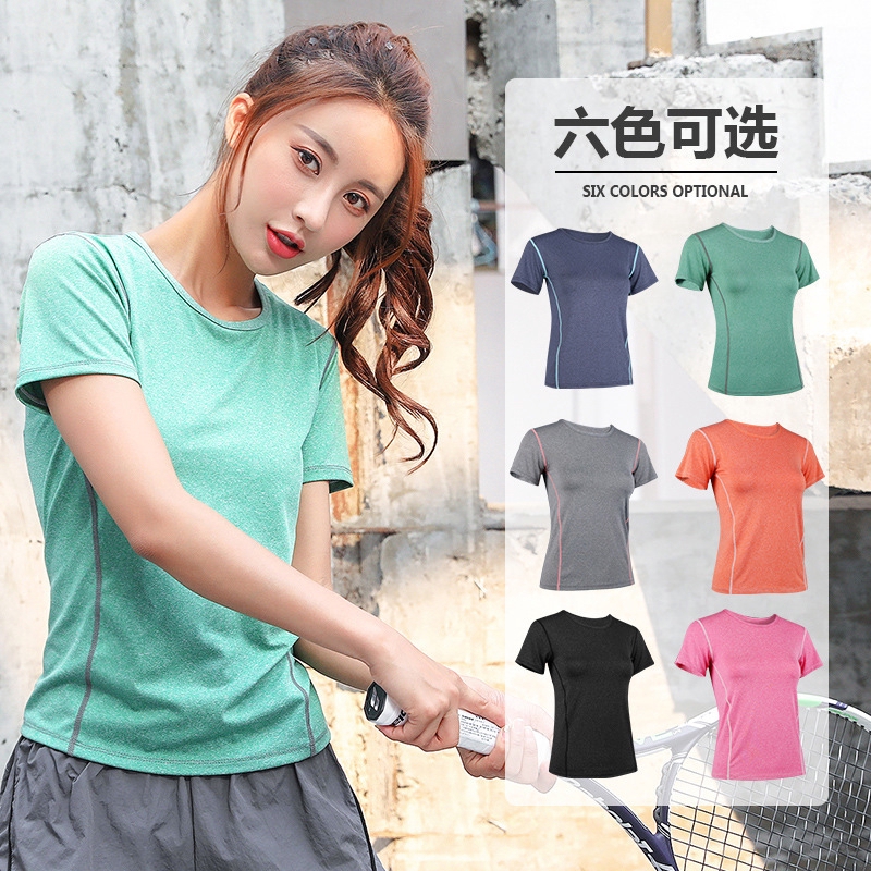 Áo thun mặc tập gym/thể thao ngắn tay nhanh khô chất lượng tốt cho nữ