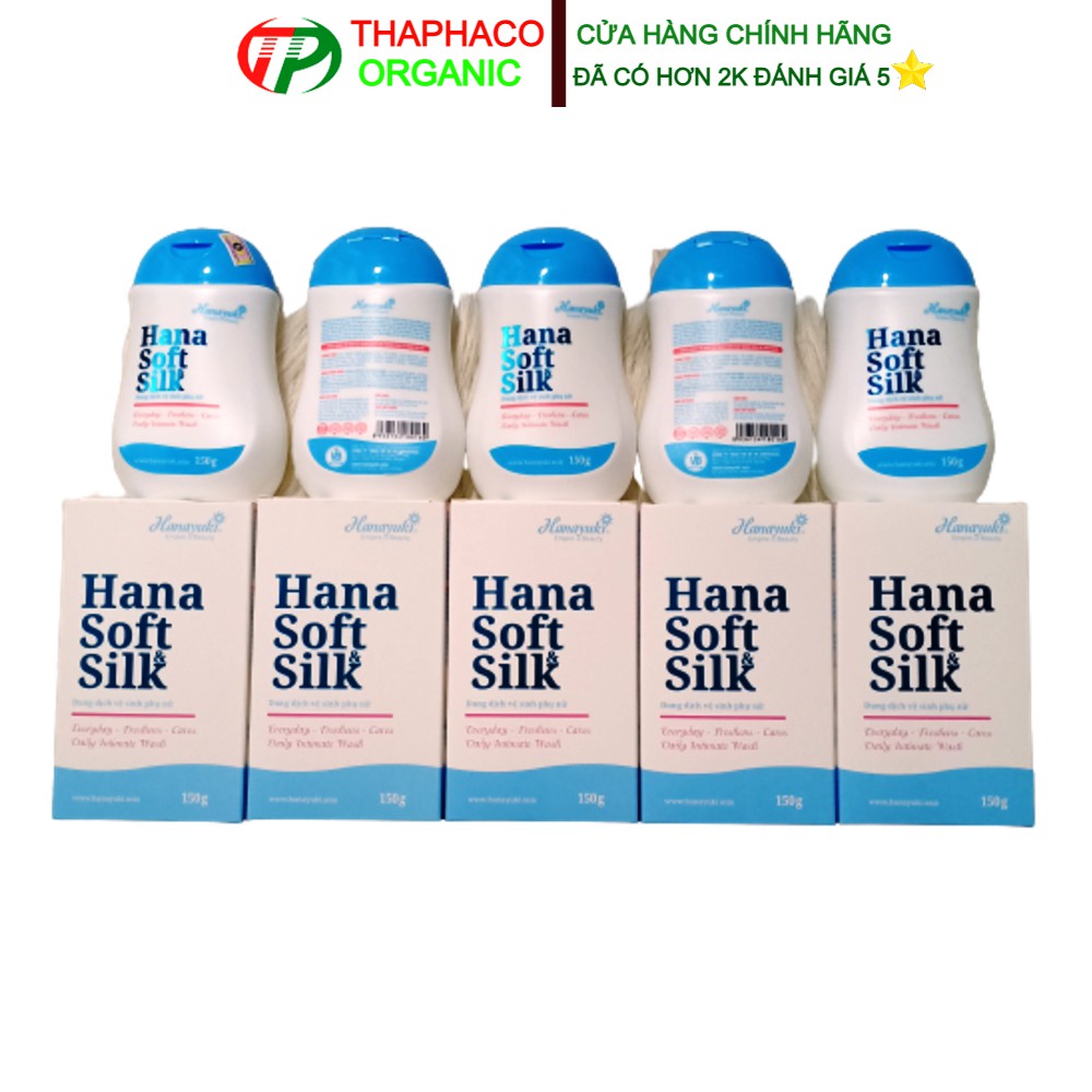 Combo 5 Hana Soft Silk chai 150gr Date 2025 - Dung Dịch Vệ Sinh Hanayuki - Dung Dịch Vệ Sinh Phụ Nữ Hanayuki