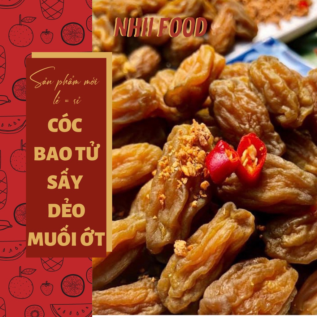 400GR Cóc sấy muối ớt, cóc bao tử nguyên quả NHII FOOD tặng kèm muối tôm