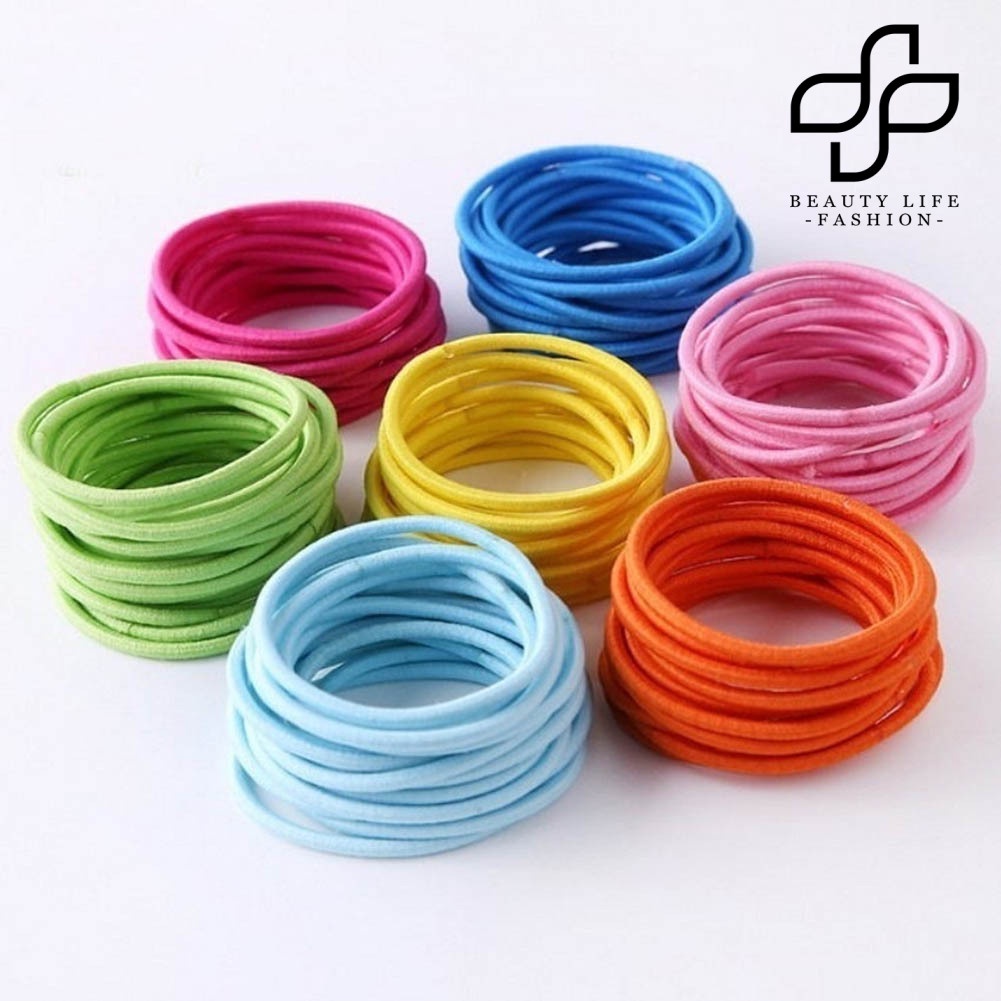 Dây buộc tóc đuôi ngựa co giãn màu trơn đơn giản