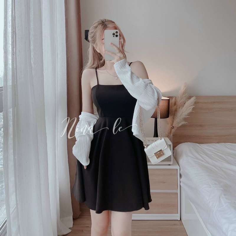(SHOP BIGSIZE nữ 50kg đến 90kg ) set đầm kèm áo khoác đi chơi, dạo phố