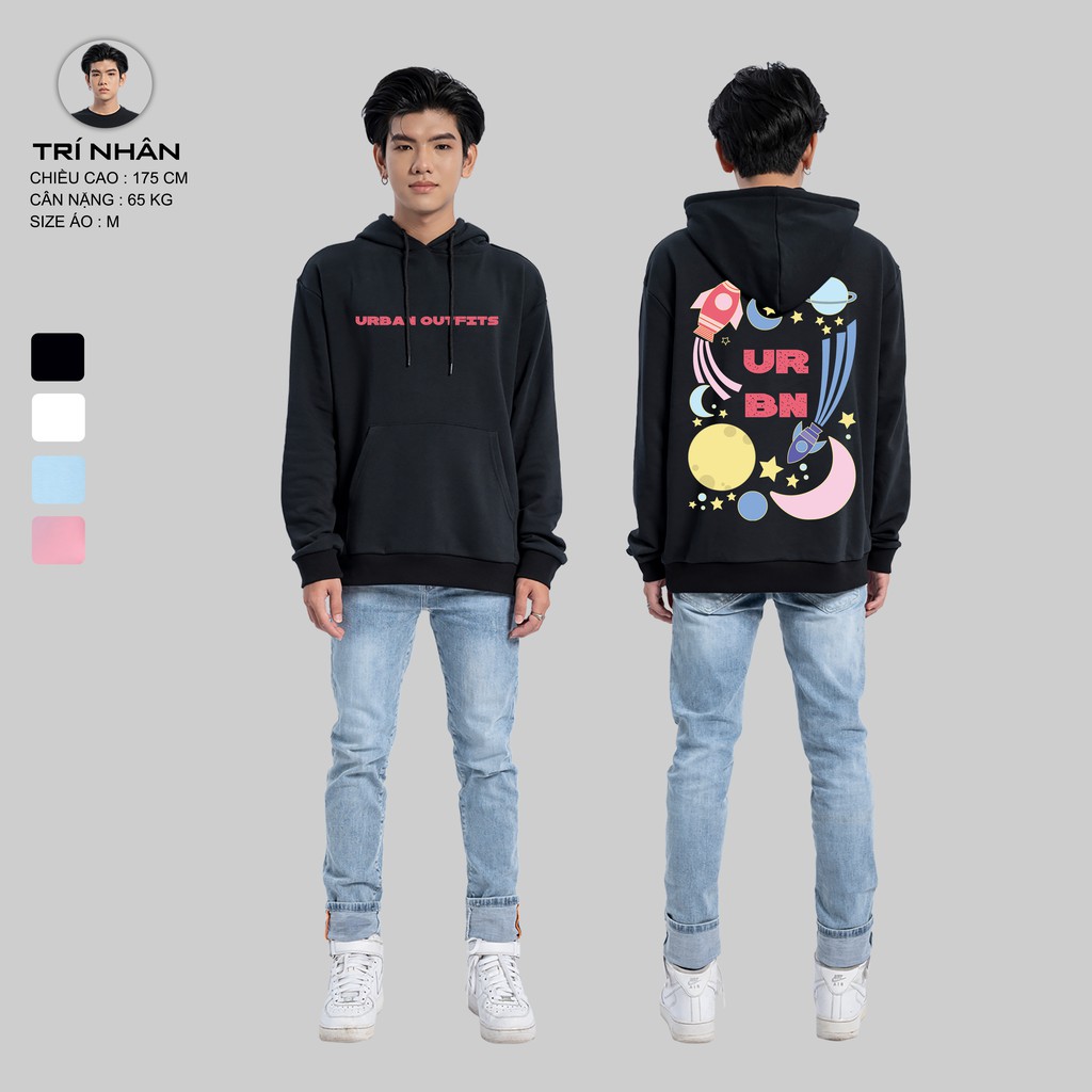 Áo Hoodie Nam Nữ Form Rộng URBAN OUTFITS In Hệ Mặt Trời URBN HOO14 Chui Đầu Thun Cotton Nỉ Local Brand