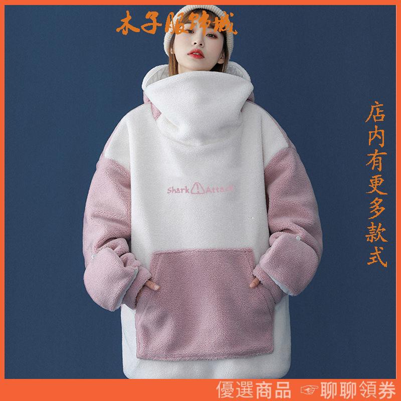 Áo Khoác Hoodie Tay Dài In Hình Cá Mập Thời Trang Mùa Đông Cho Nữ