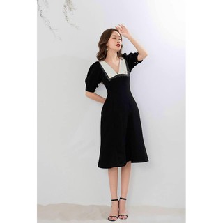 Đầm xoè tiểu thư tay phồng