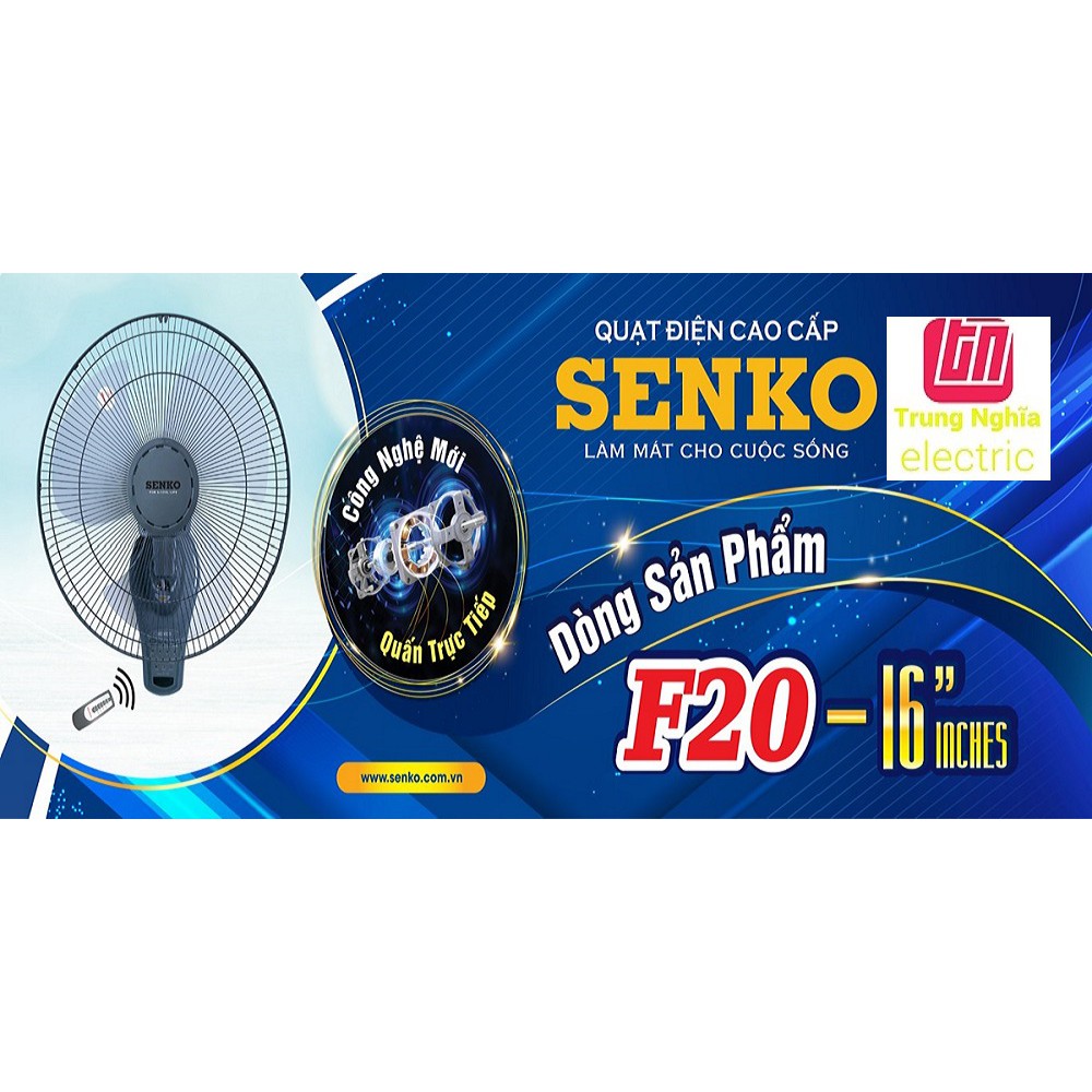 [ELHATOP11 giảm 9% tối đa 1TR5] QUẠT TREO TƯỜNG ĐIỀU KHIỂN REMOTE SENKO TR1683 F20