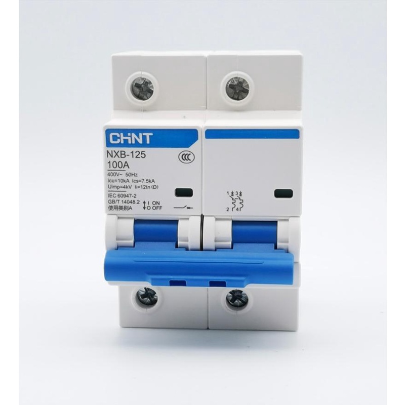 Cầu dao MCB NXB-125, 2Pha - 80A,100A,125A dòng cắt 10kA Hãng CHINT xác to chính hãng