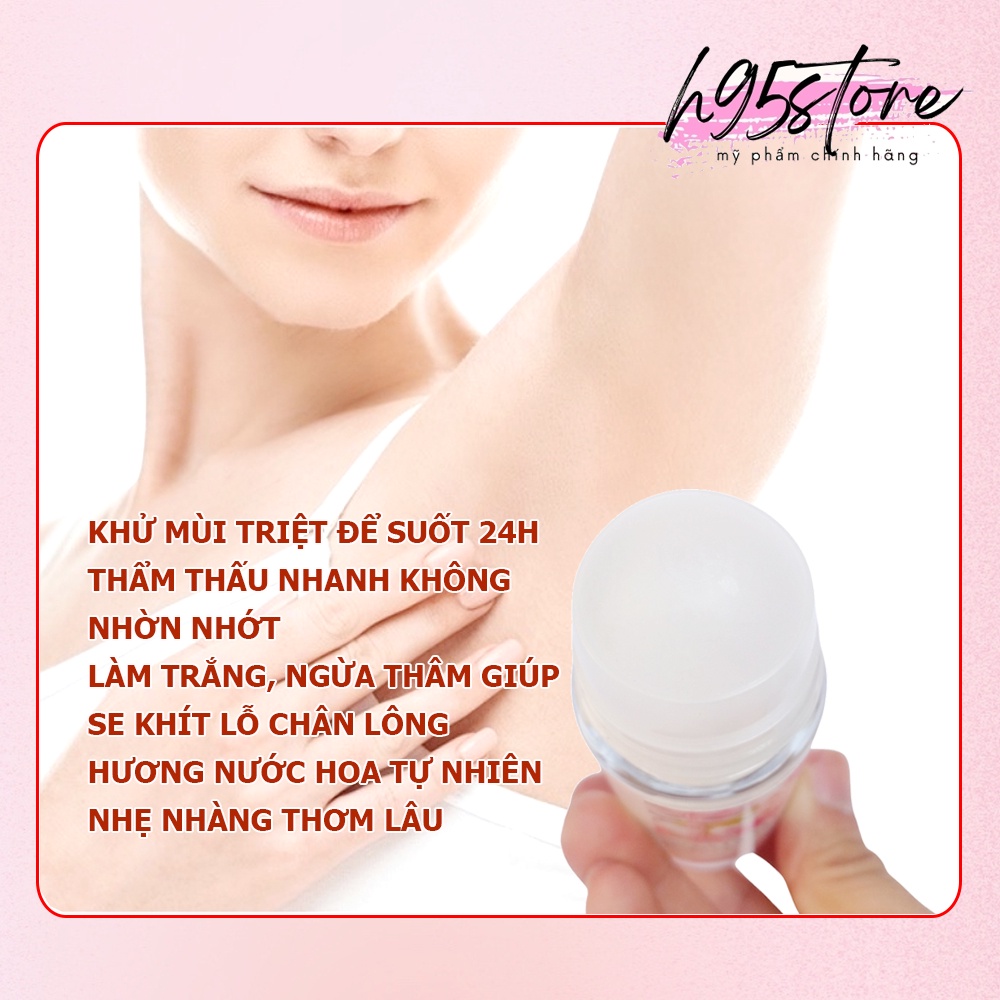 Lăn khử mùi 24h trắng da ngừa thâm nách hương nước hoa MIJUKI Nhật Bản