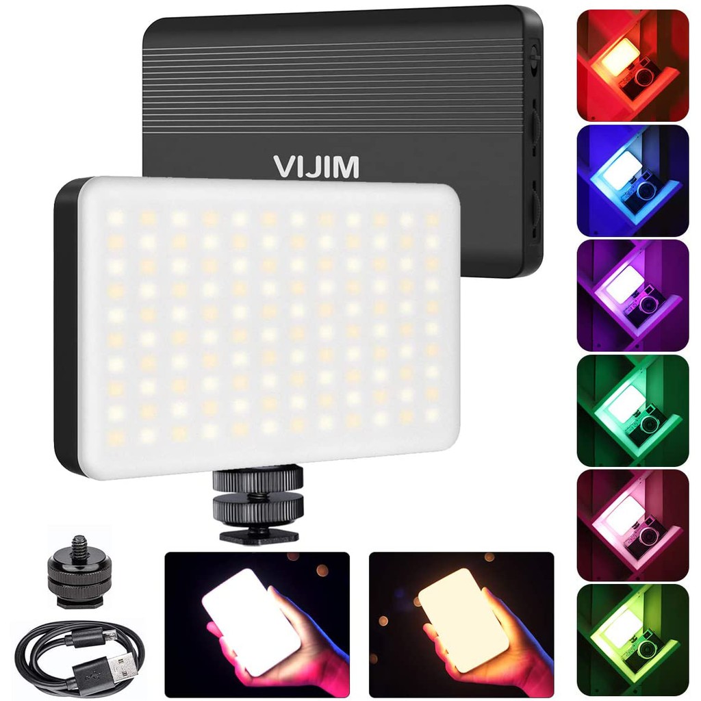 Đèn Led VIJIM VL120 Cho Điện Thoại, Máy Ảnh, 120 Bóng Đèn Led, Hỗ Trợ Ánh Sáng Tuyệt Đối, Sử Dụng Pin Sạc Tiện Lợi