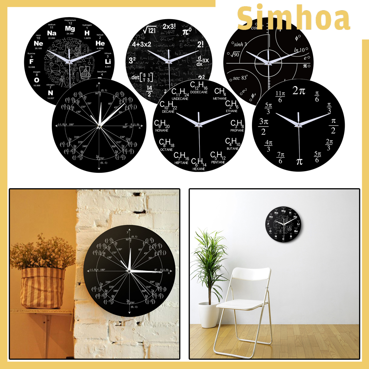 [SIMHOA]Wall Clock Quartz Clocks Novelty Kids Living Room Home