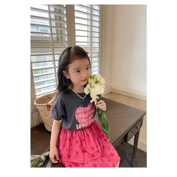 Áo phông bé gái 7 màu mùa hè mới dễ thương B71-21207