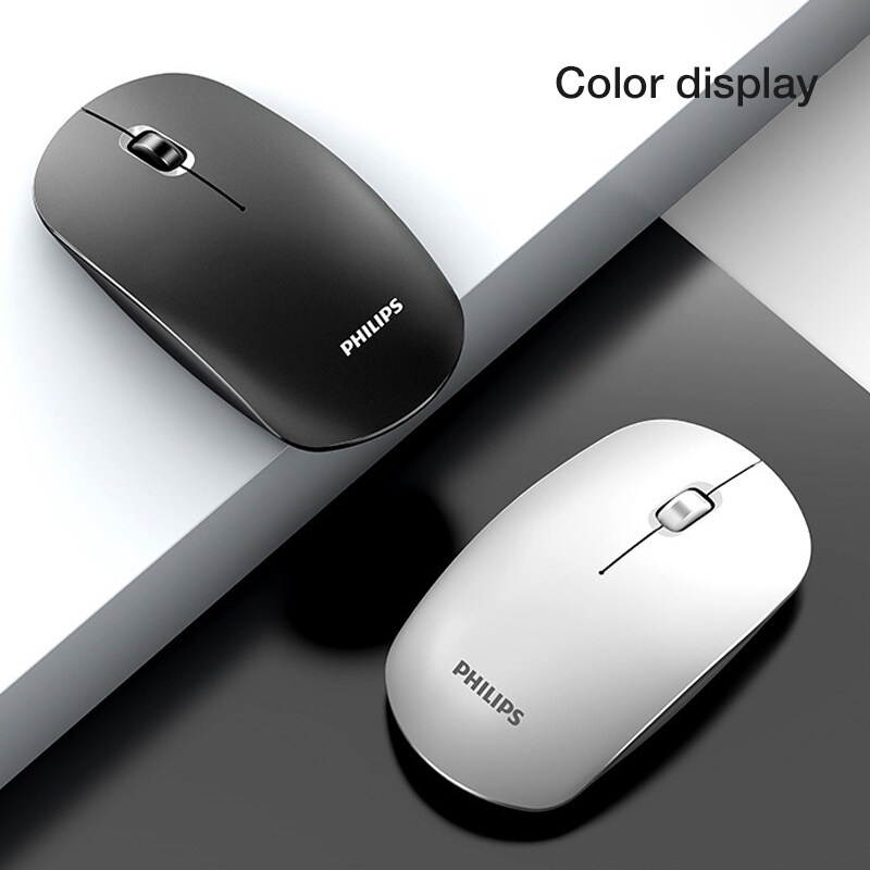 Chuột máy tính không dây PHILIPS độ nhạy cao, giảm tiếng ồn, bấm êm tặng kèm pin chính hãng