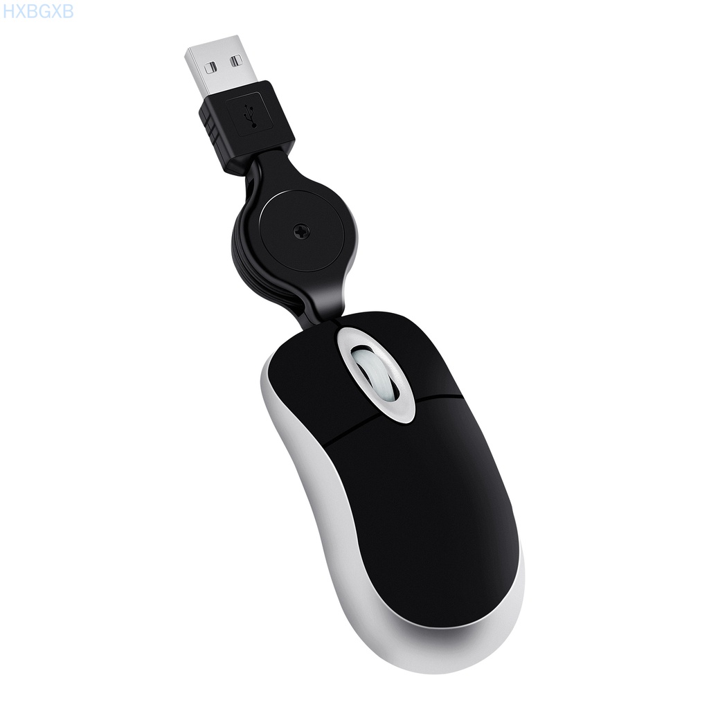 HXBG Lovely Mini Wired Mouse Retractable USB Cable Ergonomic Office Computer PC Laptop Gaming Mice