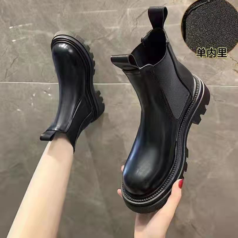 Giày Bốt Martin Cổ Thấp Lót Lông Cừu Phong Cách Anh Quốc Thời Trang Xuân Thu Cho Nữ