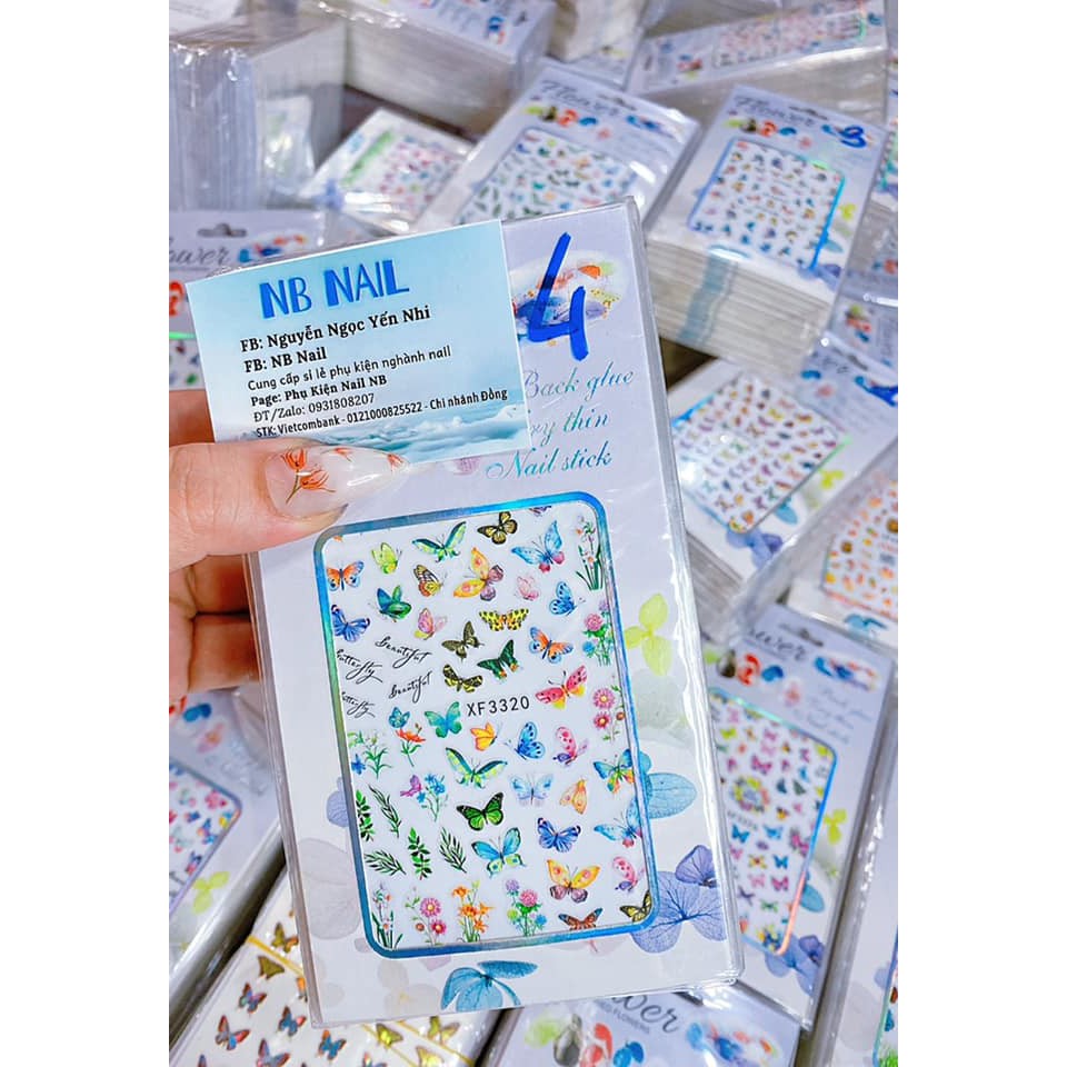 Sticker bướm dán trang trí móng nail mẫu số 4