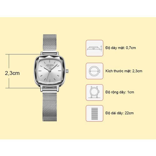 Đồng hồ julius nữ JA-1148 dây thép