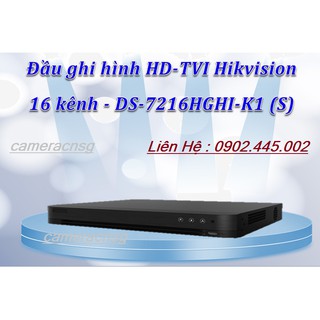 Đầu ghi hình 16 kênh 1080P chuẩn hệ h.265 Pro+ hỗ trợ 2 Camera Ip DS-7216HGHI-K1 (S) HIKVISION