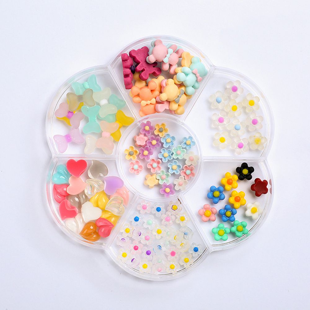 [Hàng mới về] Hộp phụ kiện trang trí móng tay hình hoa 3D long lanh DIY