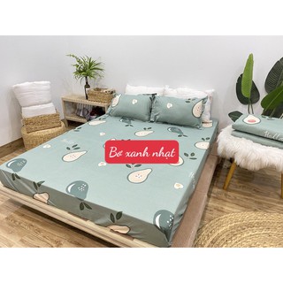 Combo 3 món bộ drap ga giường 1m4x2m chất liệu cotton poly hàn quốc,MẪU BƠ XANH NHẠT